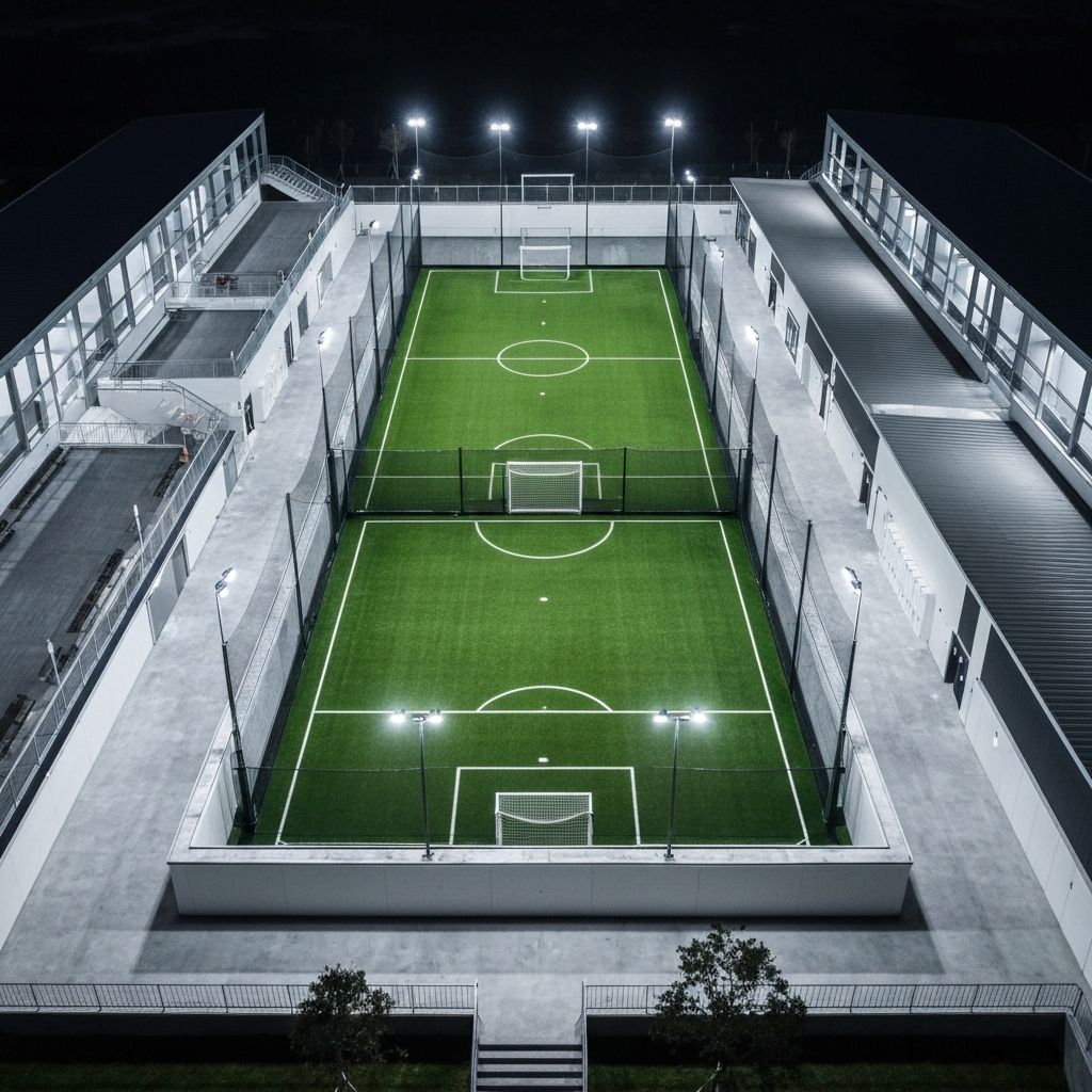 Vue aerienne du complexe FIVEUR ARENA